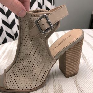Kelsi Dagger Peep Toe with Chunky Heel